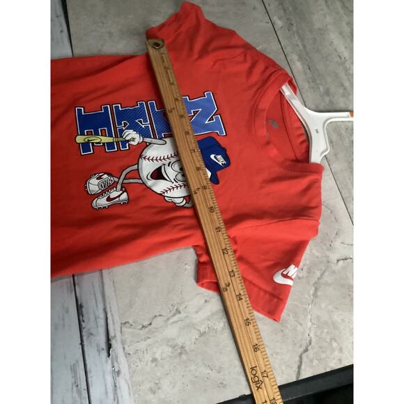 Nike Toddler Boy Crew Neck Short Sleeve Picante Red Graphic Baseball Tee Sz 3T - Picture 3 of 5